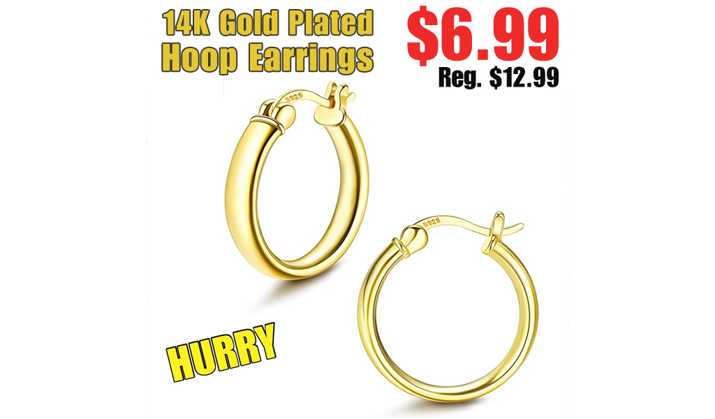 14K Gold Plated Hoop Earrings Only $6.99 on Amazon (Regularly $12.99)