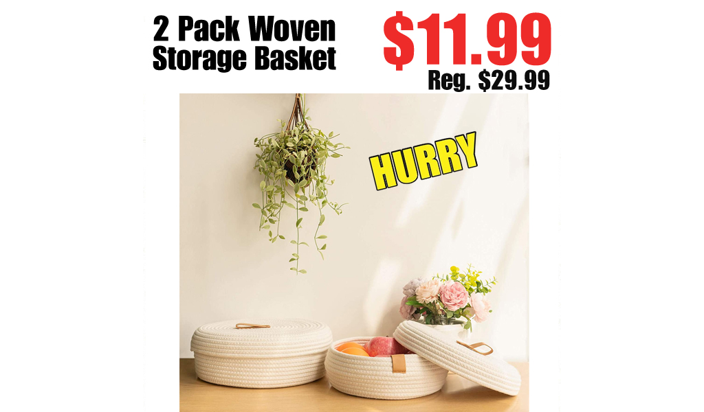 2 Pack Woven Storage Basket Only $11.99 on Amazon (Regularly $29.99)