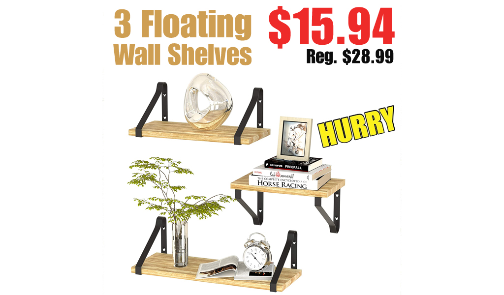 3 Floating Wall Shelves Only $15.94 Shipped on Amazon (Regularly $28.99)