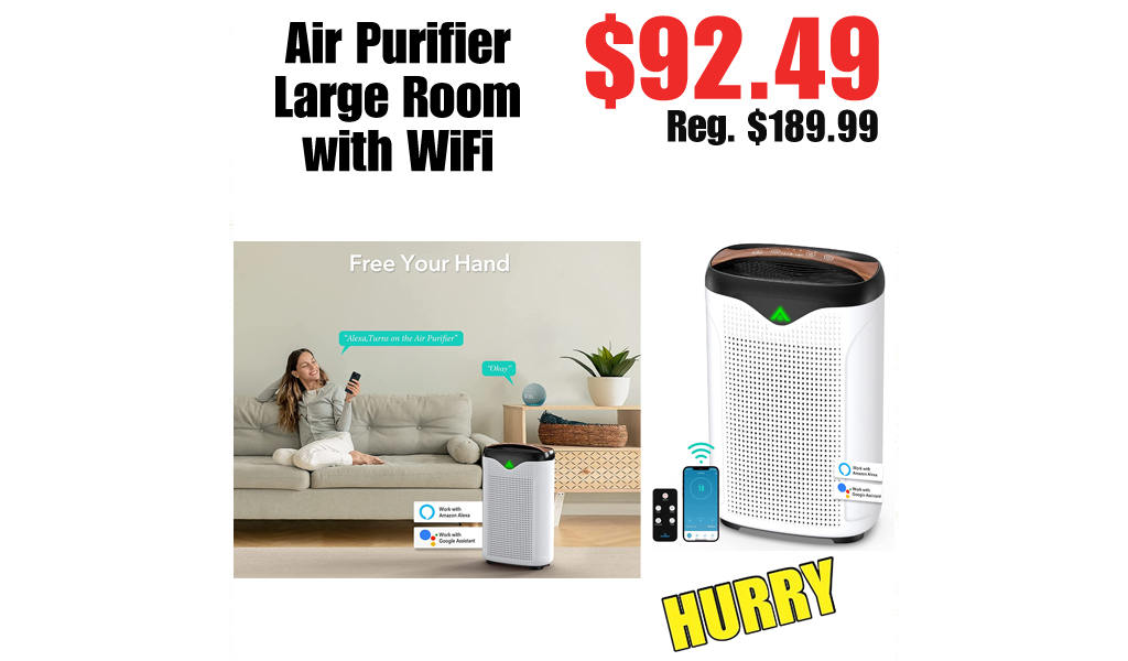 Air Purifier Large Room with WiFi Only $92.49 on Amazon (Regularly $189.99)