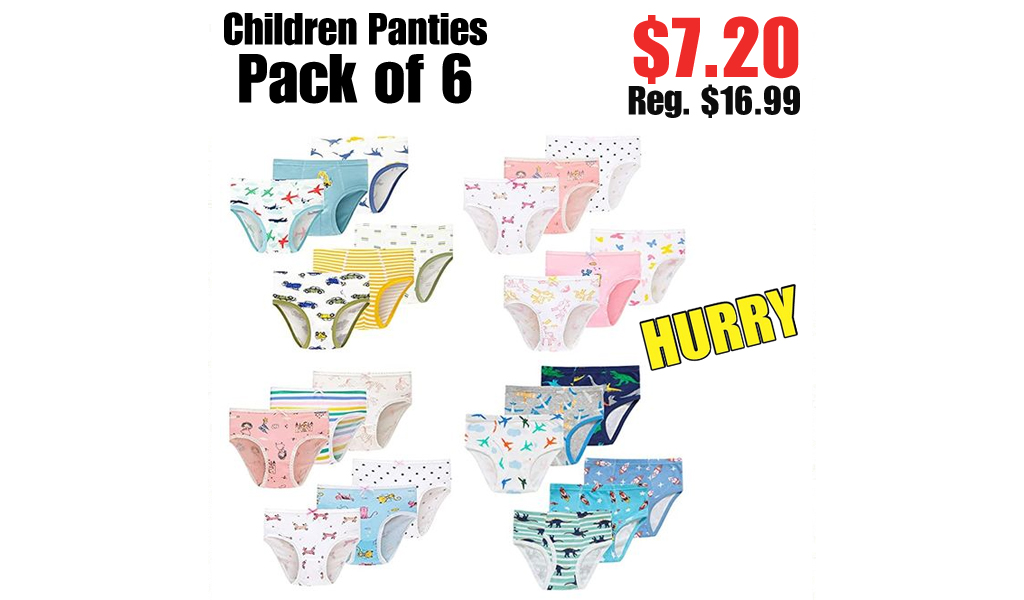 Children Panties - Pack of 6 Only $7.20 Shipped on Amazon (Regularly $16.99)
