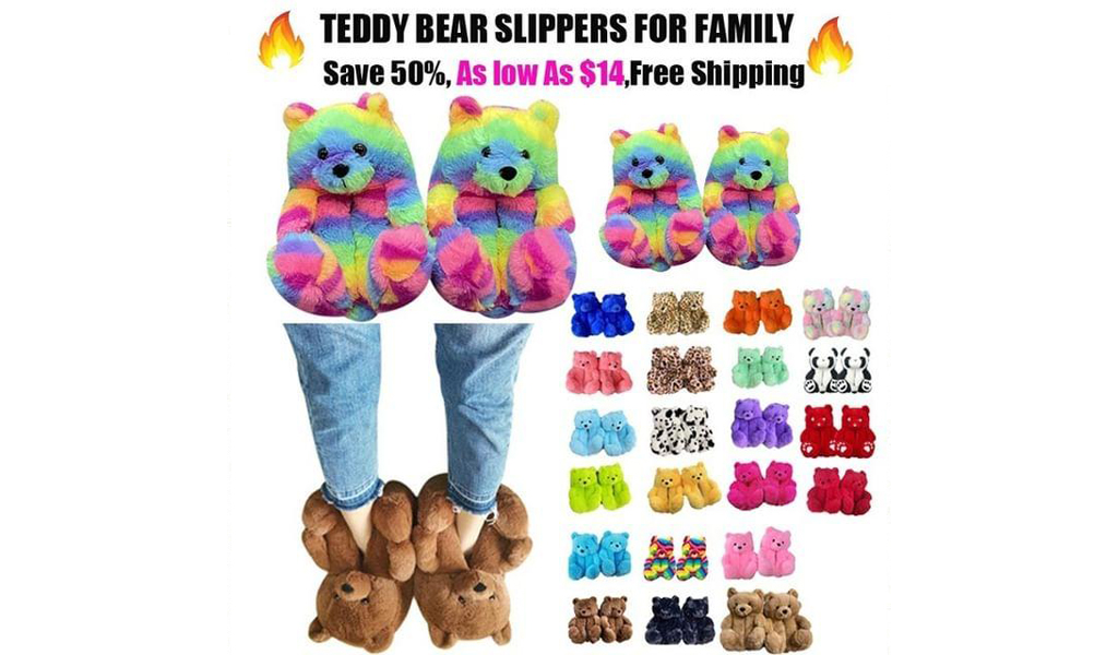 Cute Cartoon Teddy Bear Shoes For Kids And Adults+Free Shipping