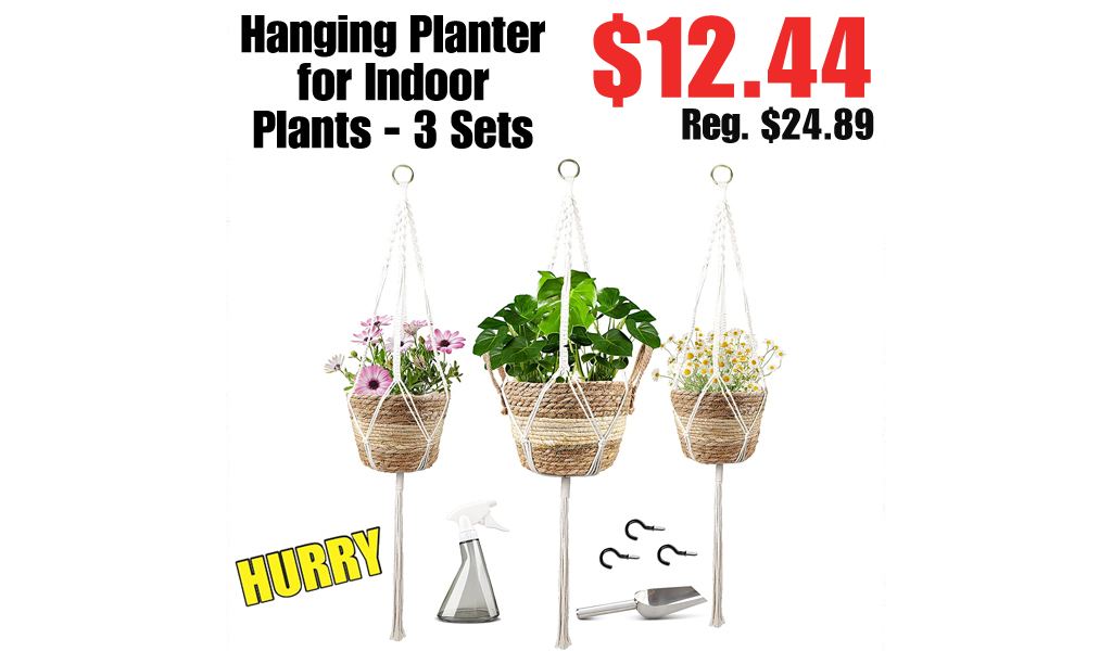 Hanging Planter for Indoor Plants - 3 Sets Only $12.44 on Amazon (Regularly $24.89)