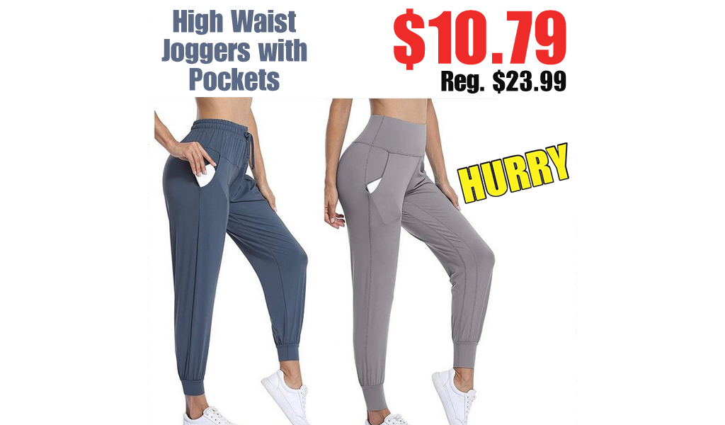High Waist Joggers with Pockets Only $10.79 Shipped on Amazon (Regularly $23.99)
