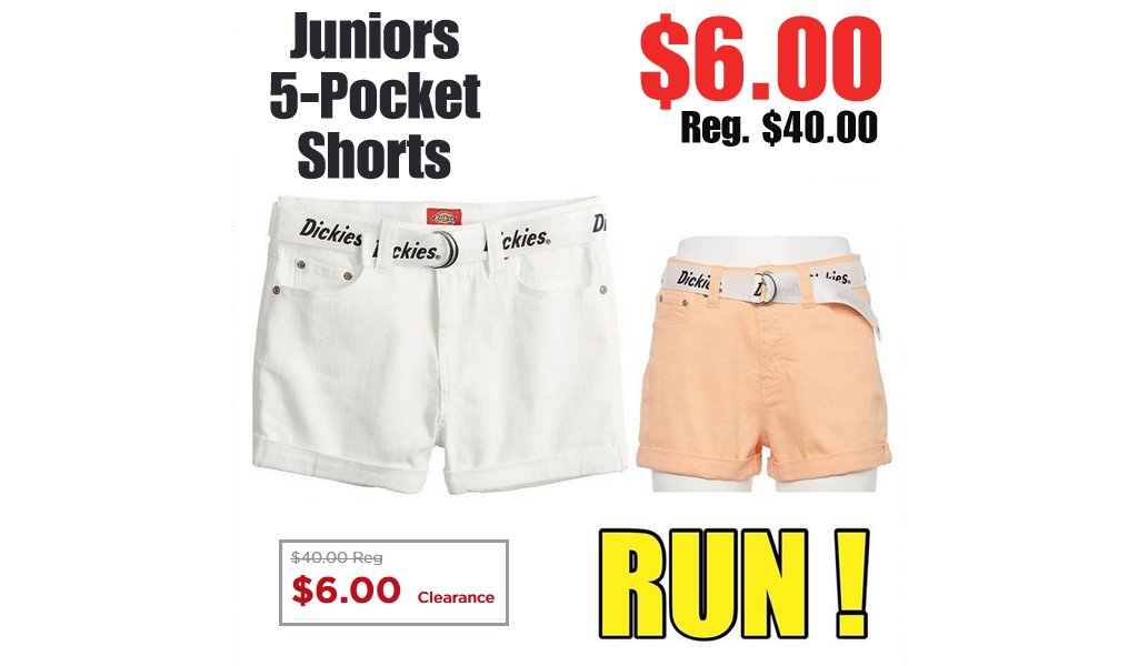 Juniors 5-Pocket Shorts For Only $6.00 on Kohls.com (Regularly $40.00)