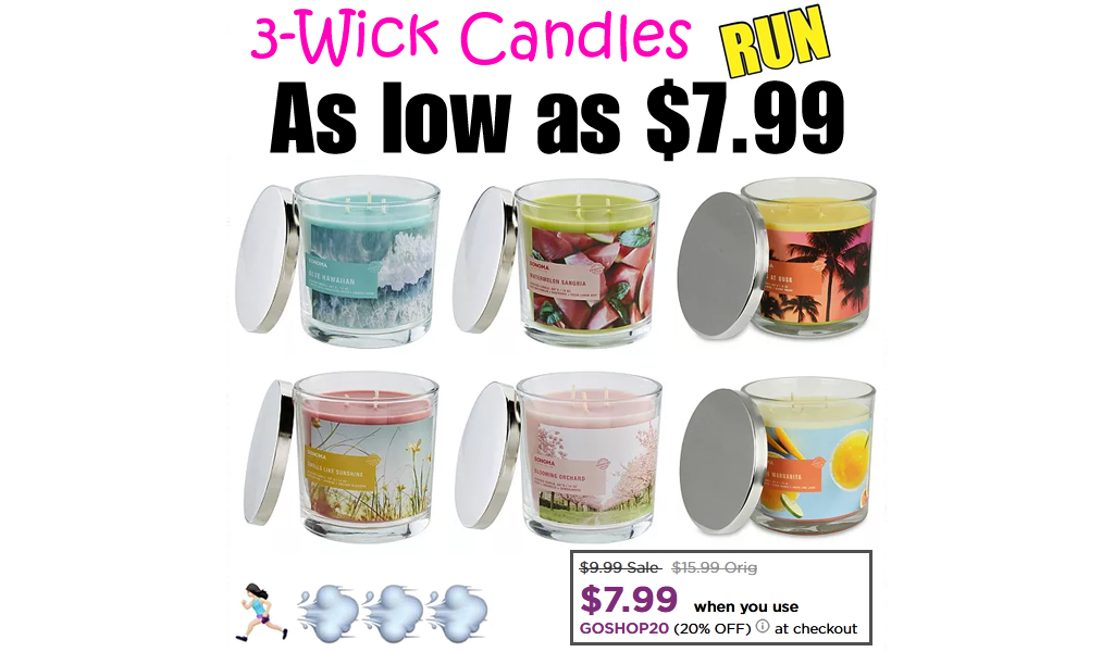 Sonoma Goods for Life 3-Wick Candles Just $7.99 on Kohls.com (Regularly $20)