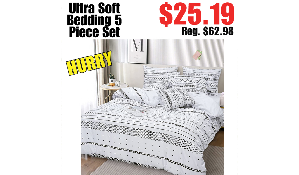 Ultra Soft Bedding 5 Piece Set Only $25.19 on Amazon (Regularly $62.98)