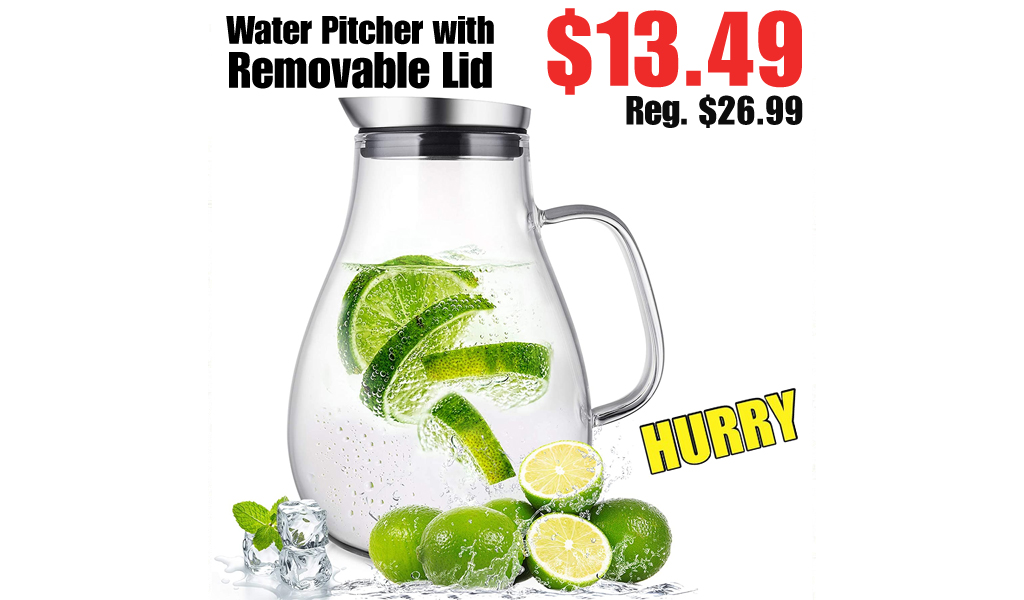 Water Pitcher with Removable Lid Only $13.49 on Amazon (Regularly $26.99)