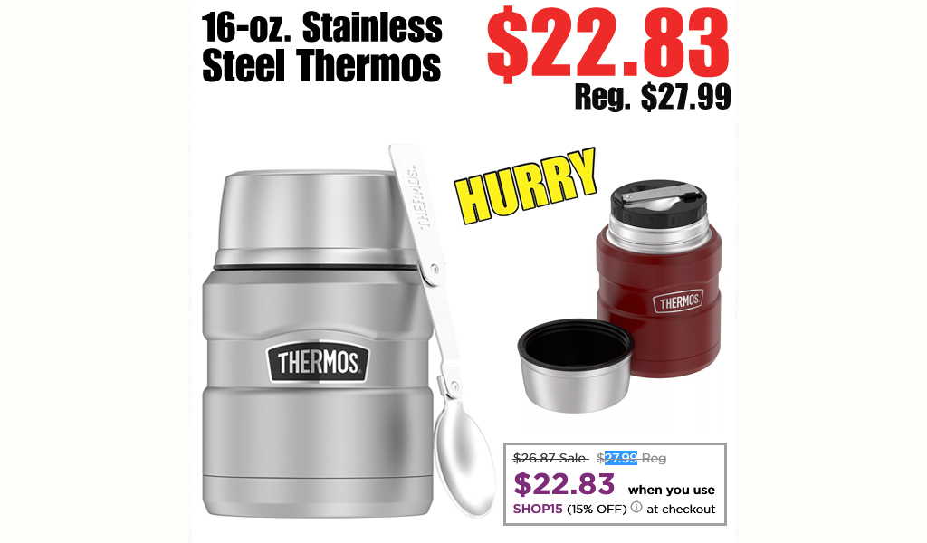 16-oz. Stainless Steel Thermos Just $22.83 on Kohls.com (Regularly $27.99)