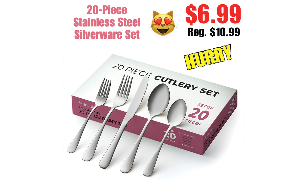20-Piece Stainless Steel Silverware Set Only $6.99 Shipped on Amazon (Regularly $10.99)
