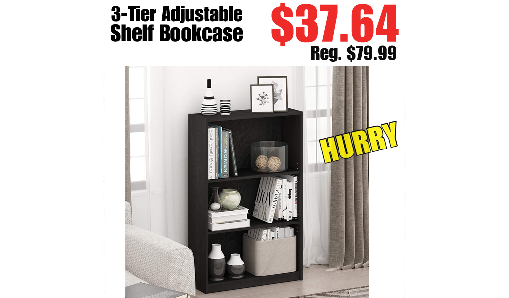 3-Tier Adjustable Shelf Bookcase Only $37.64 Shipped on Amazon (Regularly $79.99)