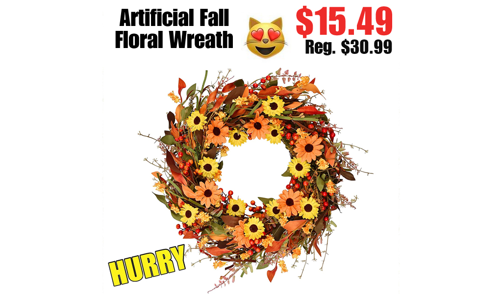 Artificial Fall Floral Wreath Only $15.49 Shipped on Amazon (Regularly $30.99)