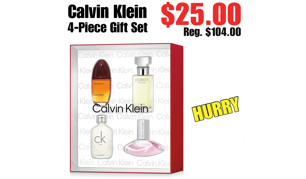 Calvin Klein 4-Piece Gift Set Only $25 on Macys.com (Regularly $104)