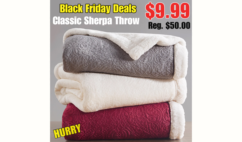 Classic Sherpa Throw Only $9.99 on Macys.com (Regularly $50.00)