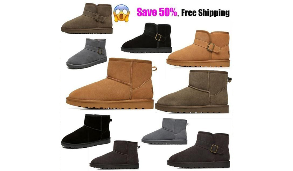 Fashion Winter Snow Leather Ankle Boot For Women Men+Free Shipping