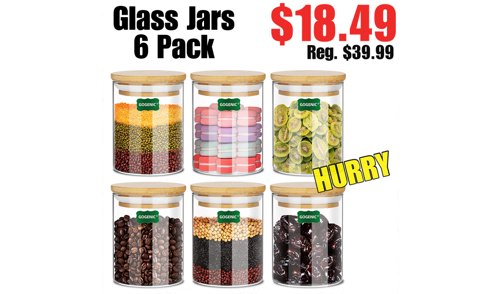 Glass Jars - 6 Pack Only $18.49 Shipped on Amazon (Regularly $39.99)