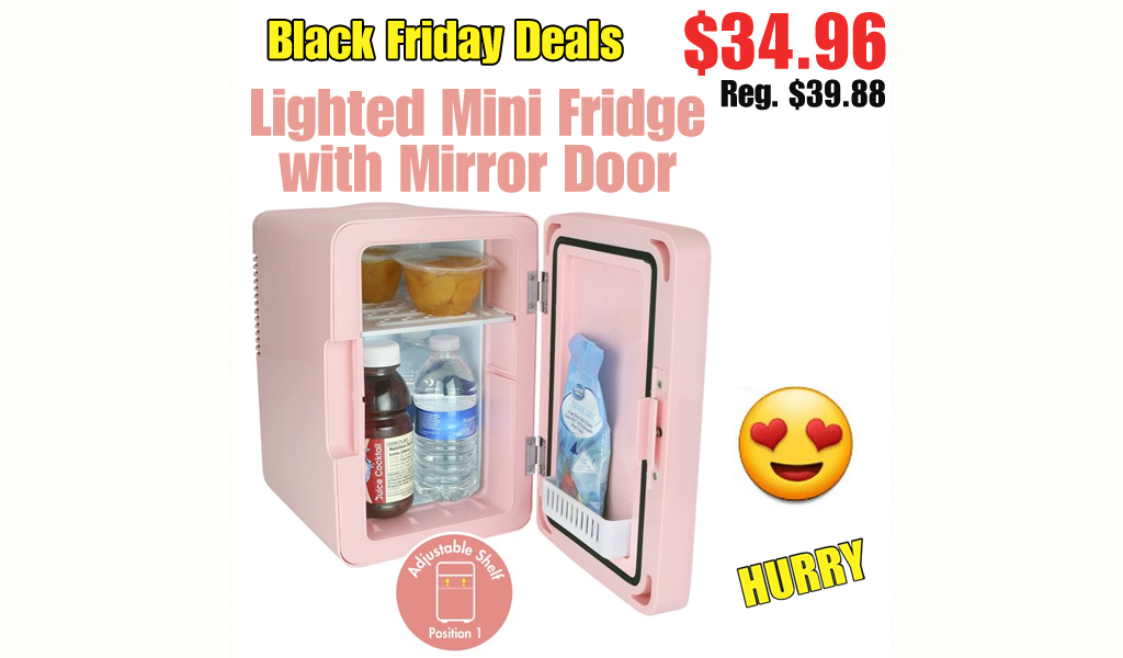 Lighted Mini Fridge with Mirror Door ONLY $34.96 Shipped on Walmart (Regularly $39.88)