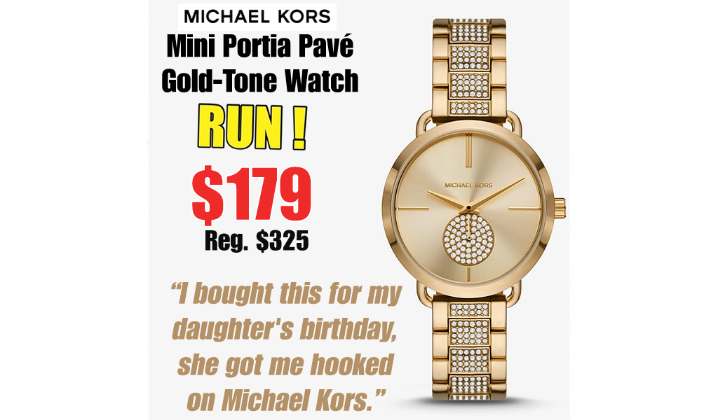 Mini Portia Pavé Gold-Tone Watch Only $179 on MichaelKors.com (Regularly $325)