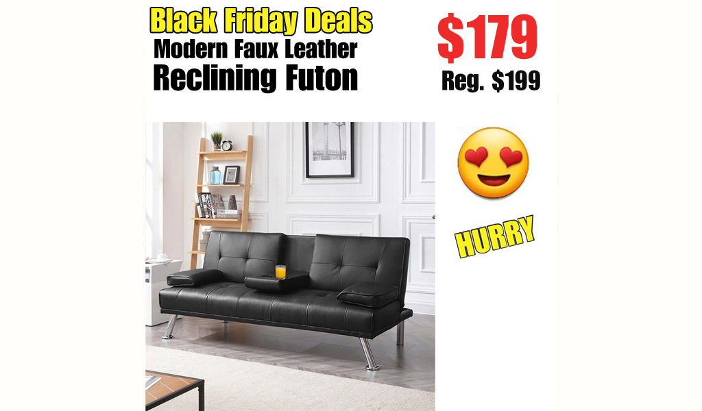 Modern Faux Leather Reclining Futon Only $179 on Walmart.com (Regularly $199)
