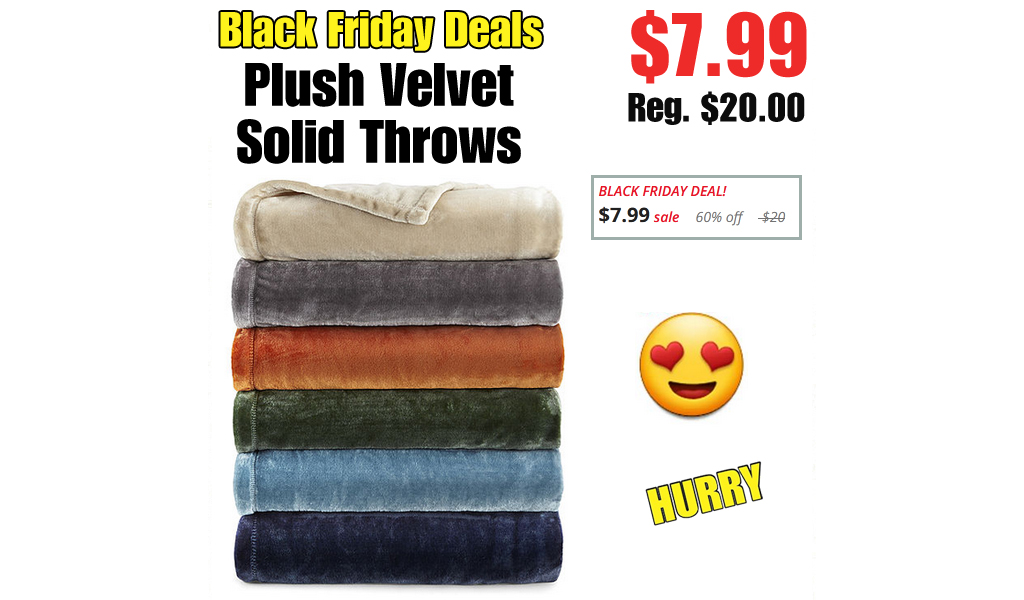 Plush Velvet Solid Throws Only $7.99 on JCPenney.com (Regularly $20)