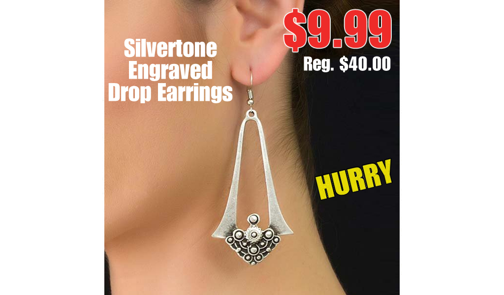 Silvertone Engraved Drop Earrings Only $9.99 Shipped on Zulily (Regularly $40.00)
