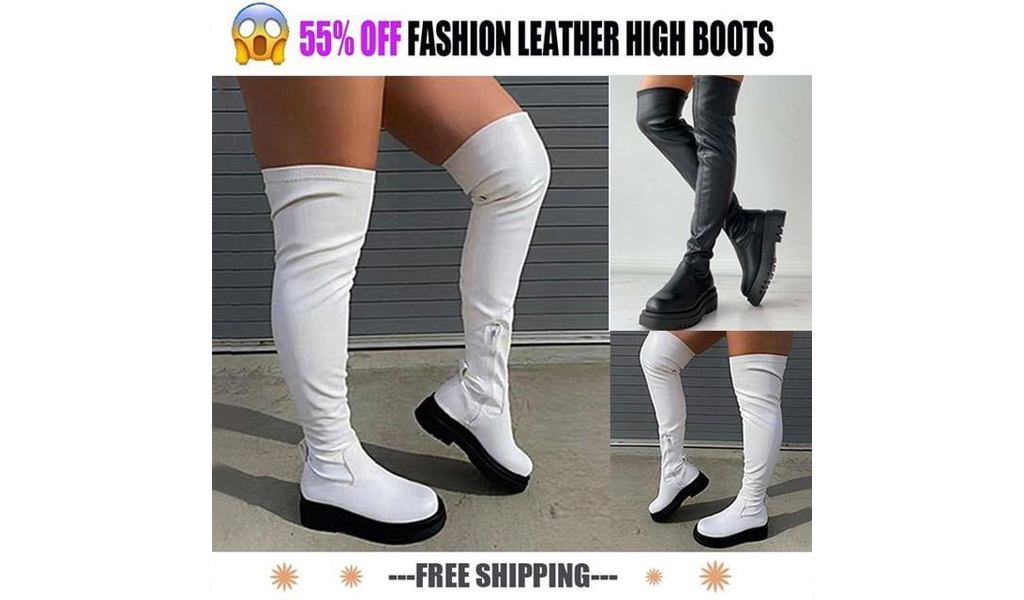 Women Fashion Leisure Platform Stretch Over The Knee High Boots+Free Shipping
