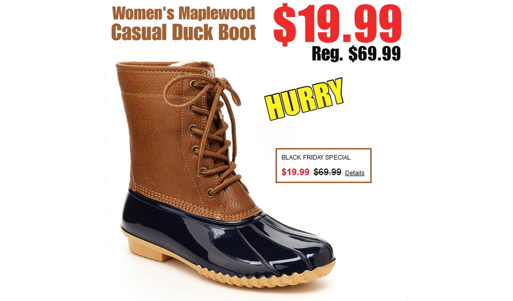 Women's Maplewood Casual Duck Boot Only $19.99 on Macys.com (Regularly $69.99)