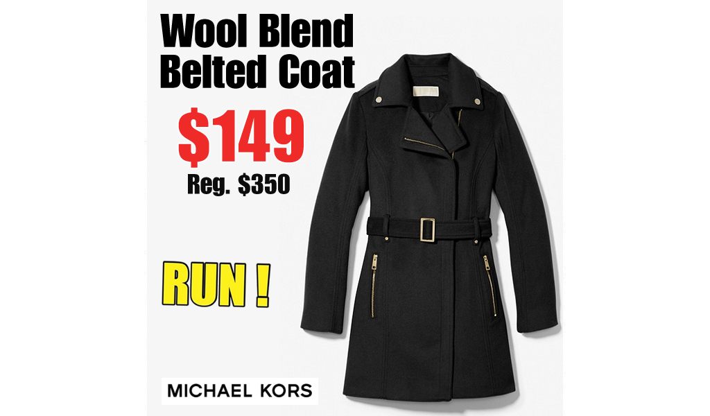 Wool Blend Belted Coat Only $149 on MichaelKors.com (Regularly $350)