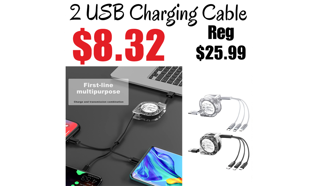 3-in-1 USB Charging Cable - 2 Pack Only $8.32 Shipped on Amazon (Regularly $25.99)