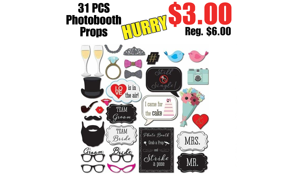 31 PCS Photobooth Props Only $3.00 on Amazon (Regularly $6.00)