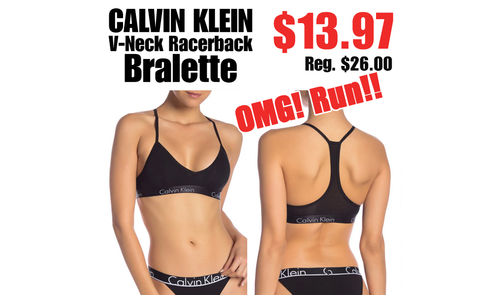 CALVIN KLEIN V-Neck Racerback Bralette Only $13.97 Shipped on Nordstrom Rack (Regularly $26.00)