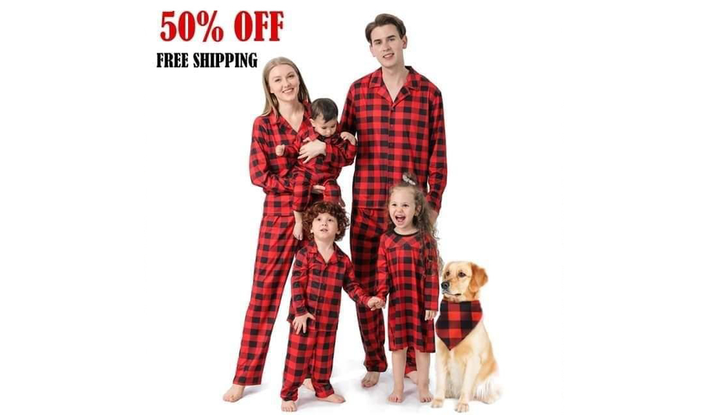 CPC Certification Red Plaid Matching Family Pajamas Set+FREE SHIPPING