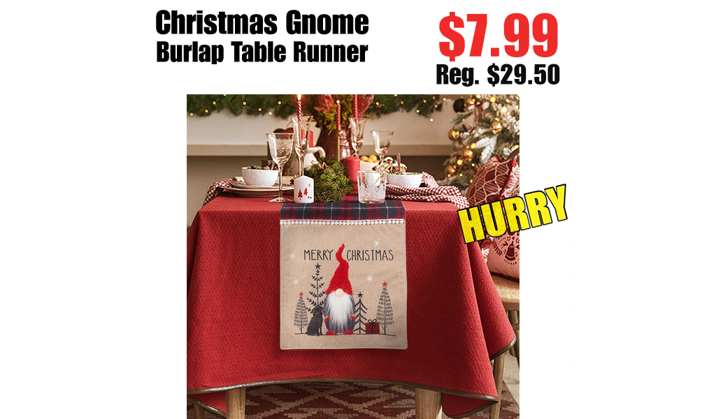 Christmas Gnome Burlap Table Runner Only $7.99 Shipped on Amazon (Regularly $29.50)