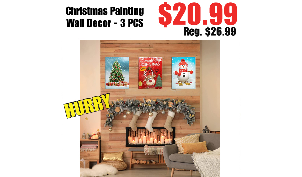 Christmas Painting Wall Decor - 3 PCS Only $20.99 Shipped on Amazon (Regularly $26.99)