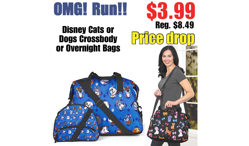 Disney Cats or Dogs Crossbody or Overnight Bags Just $3.99 Shipped (Regularly $8.49)