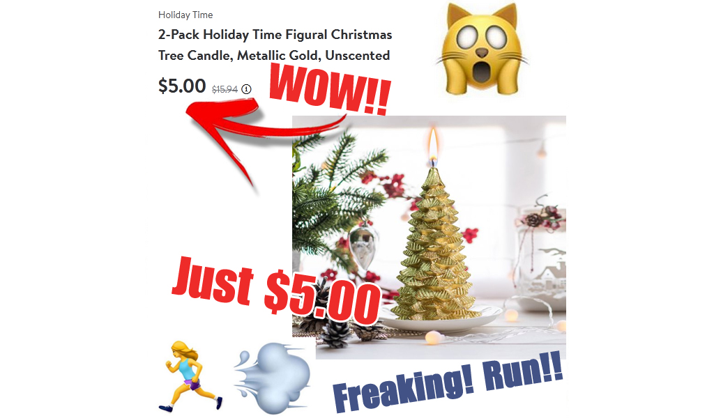 Figural Christmas Tree Candle 2 Pack Just $5 on Walmart.com (Regularly $15.94)