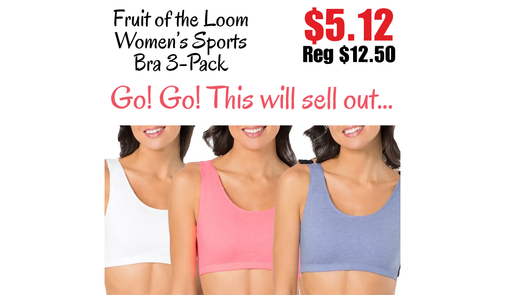 Fruit of the Loom Women’s Sports Bra 3-Pack Only $5.12 Shipped on Amazon (Regularly $12.50)