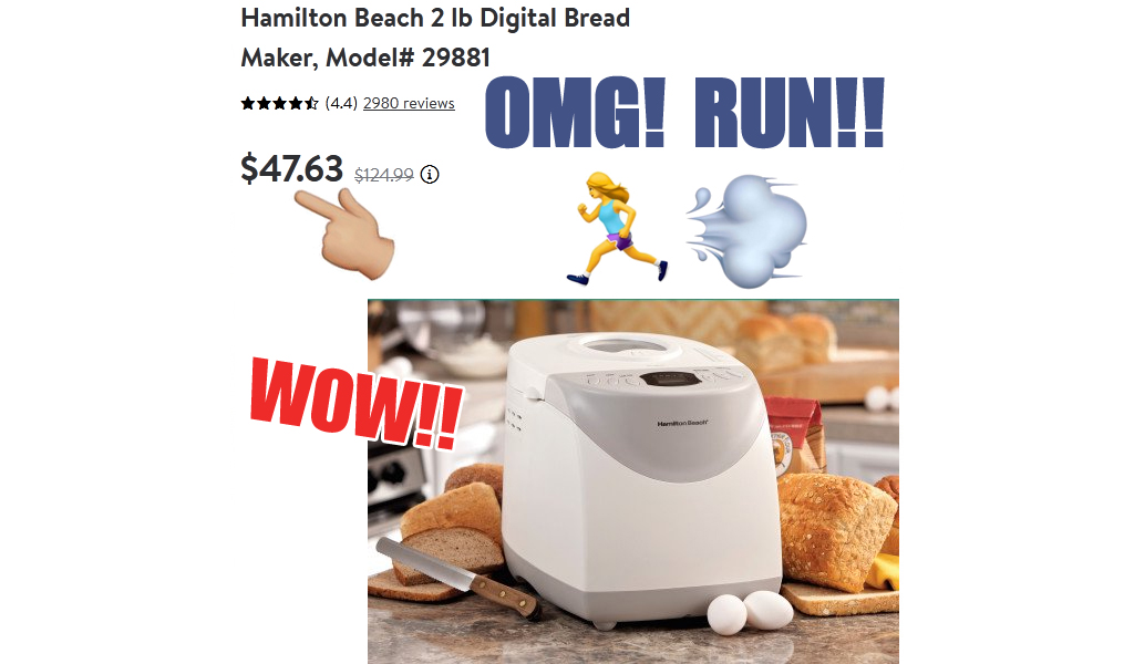 Hamilton Beach Bread Maker Only $47.63 Shipped on Walmart.com (Regularly $125)