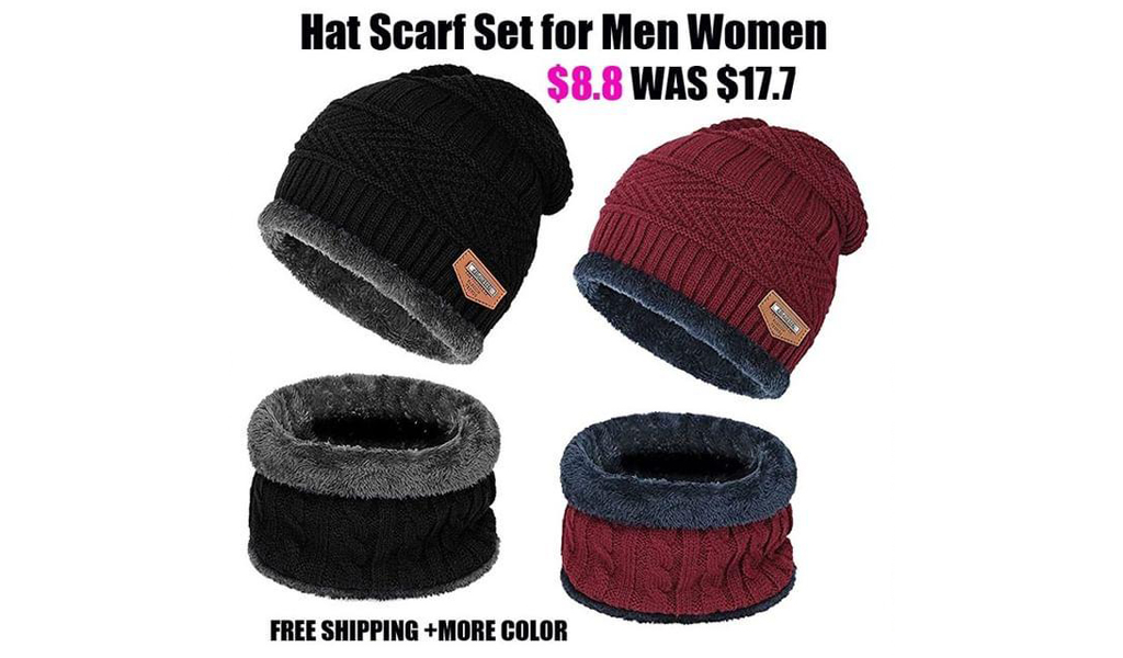 Hat & Scarf Set Stylish Knit For Men Women+Free Shipping