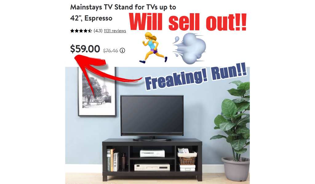 Mainstays TV Stand Only $59 Shipped on Walmart.com (Regularly $77) | 4 Color Options