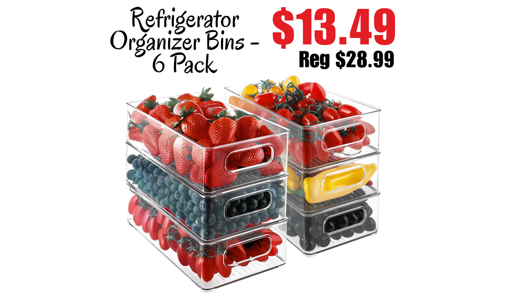 Refrigerator Organizer Bins - 6 Pack Only $13.49 Shipped on Amazon (Regularly $28.99)