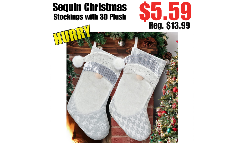 Sequin Christmas Stockings with 3D Plush Only $5.59 Shipped on Amazon (Regularly $13.99)