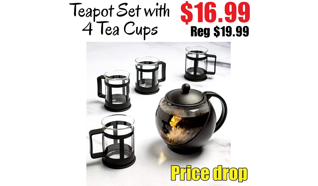 Teapot Set with 4 Tea Cups Only $16.99 Shipped on Amazon (Regularly $19.99)