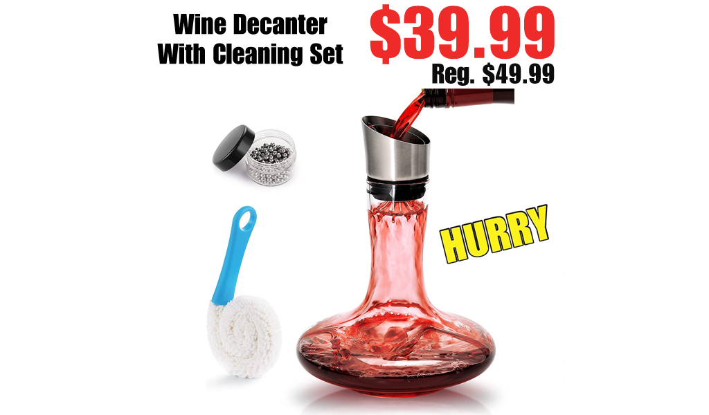 Wine Decanter With Cleaning Set Only $39.99 Shipped on Amazon (Regularly $49.99)