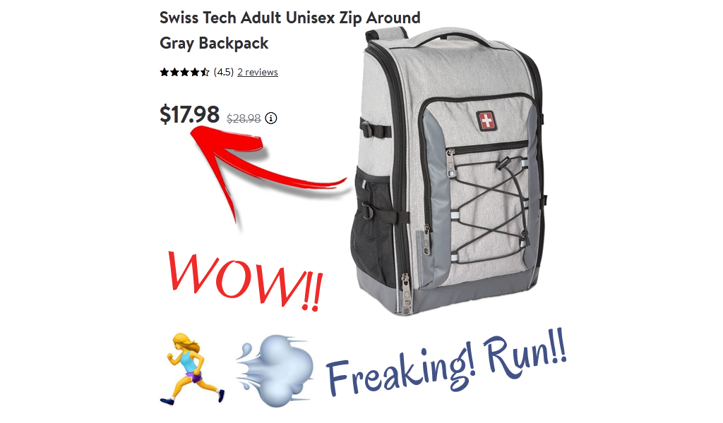 Zip Around Backpack Just $17.98 on Walmart.com (Regularly $28.98)