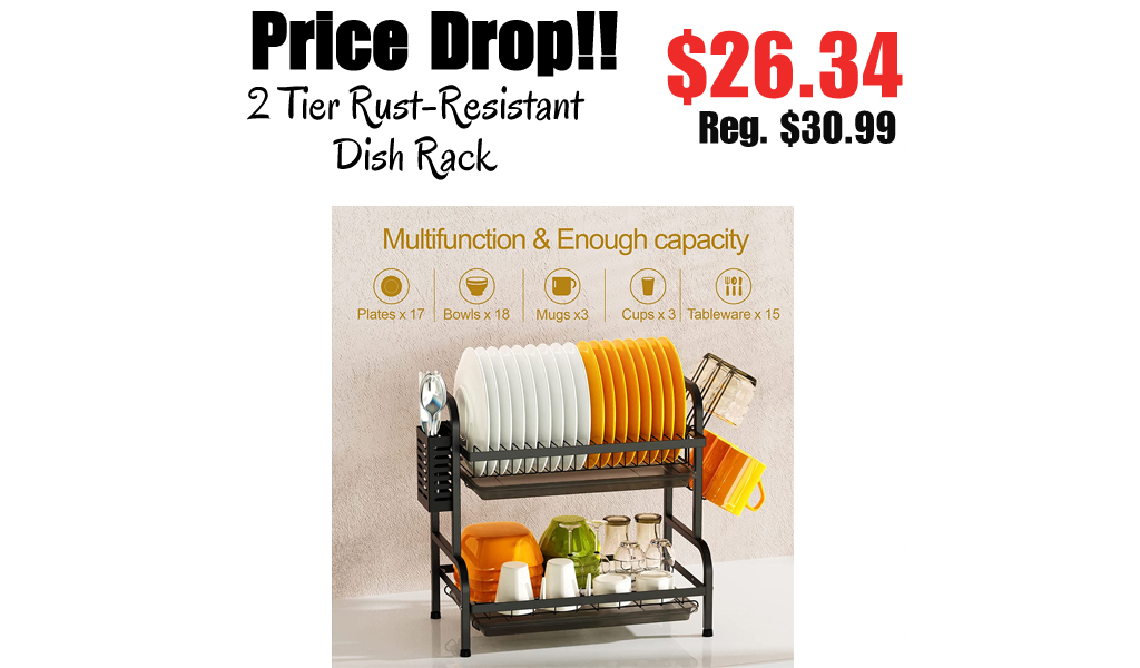 2 Tier Rust-Resistant Dish Rack Only $26.34 Shipped on Amazon (Regularly $30.99)