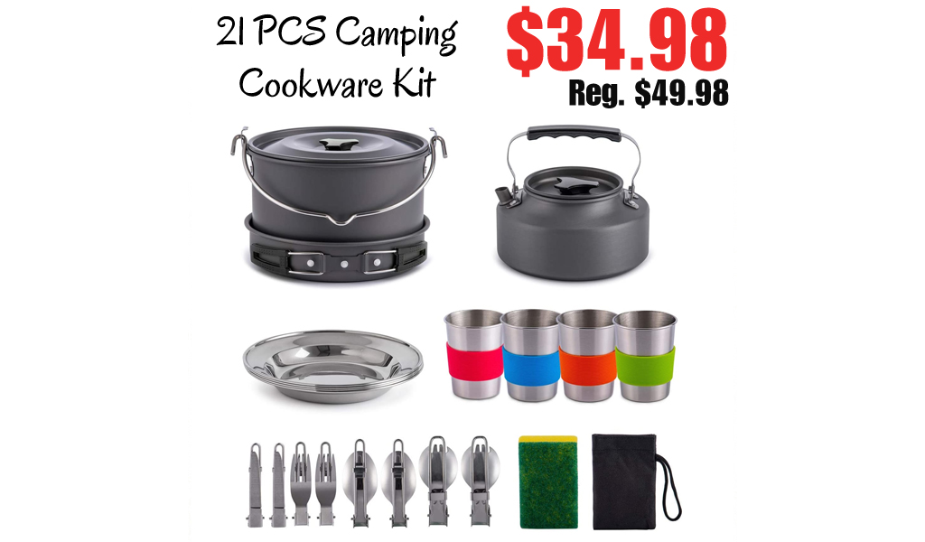 21 PCS Camping Cookware Kit Only $34.98 Shipped on Amazon (Regularly $49.98)
