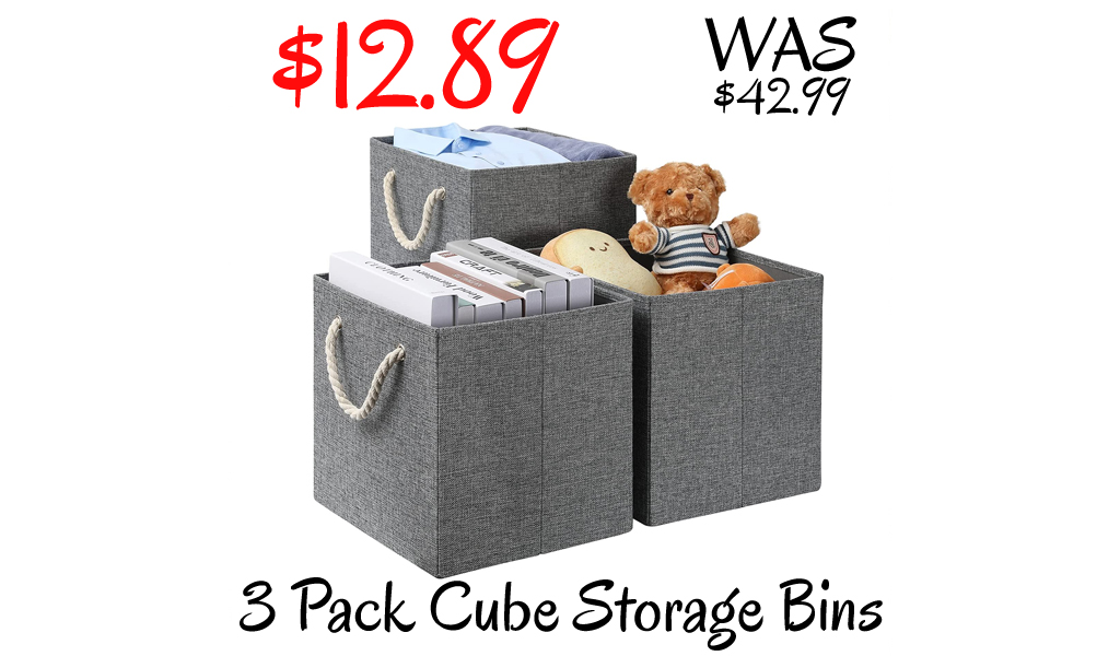 3 Pack Cube Storage Bins Only $12.89 Shipped on Amazon (Regularly $42.99)