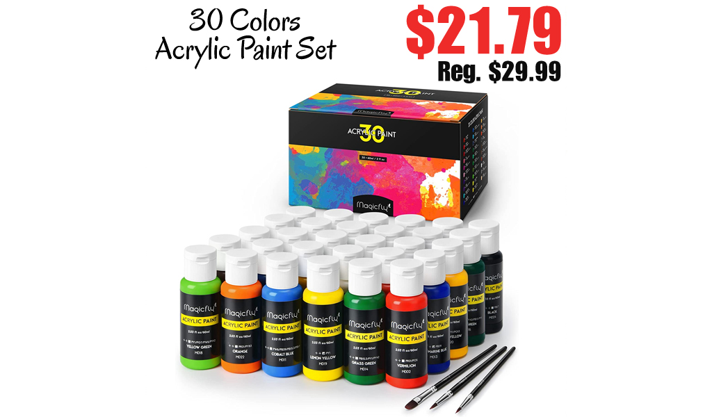 30 Colors Acrylic Paint Set Only $21.79 Shipped on Amazon (Regularly $29.99)