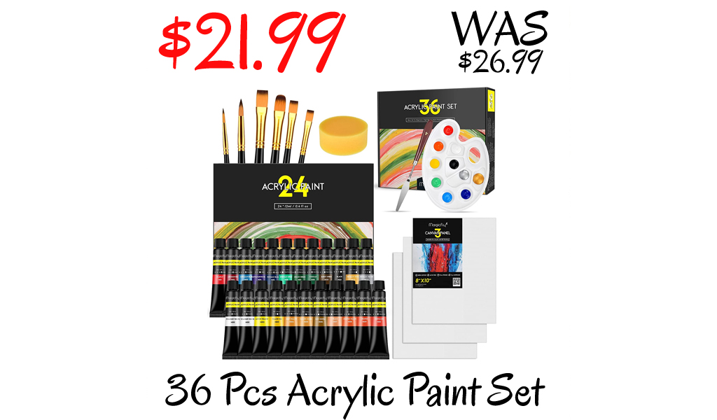 36 Pcs Acrylic Paint Set Only $21.99 Shipped on Amazon (Regularly $26.99)